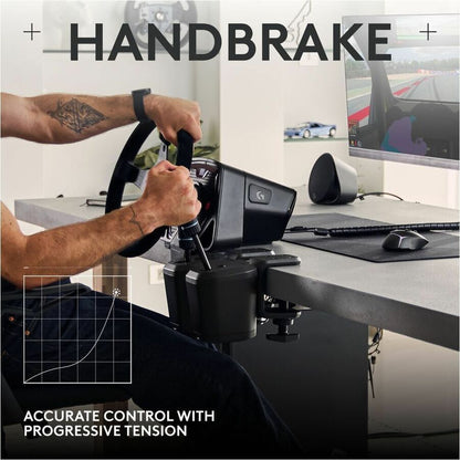 Alternate-Image2 Image for Logitech G RS Sim Racing Shifter and Handbrake With Easy Mode-Switching, Height-Adjustable Handle, and Table Clamp, for G and PRO Series Wheels, PS, Xbox, and PC Racing Units