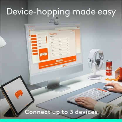 Alternate-Image7 Image for Logitech POP ICON KEYS Wireless Bluetooth Keyboard, Comfortable Typing, Programmable Keys, Easy-Switch Between up to 3 Devices (Graphite & Green)