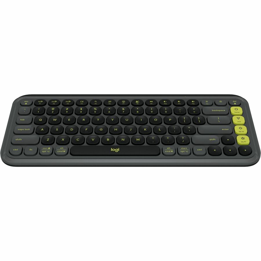 Front Image for Logitech POP ICON KEYS Wireless Bluetooth Keyboard, Comfortable Typing, Programmable Keys, Easy-Switch Between up to 3 Devices (Graphite & Green)