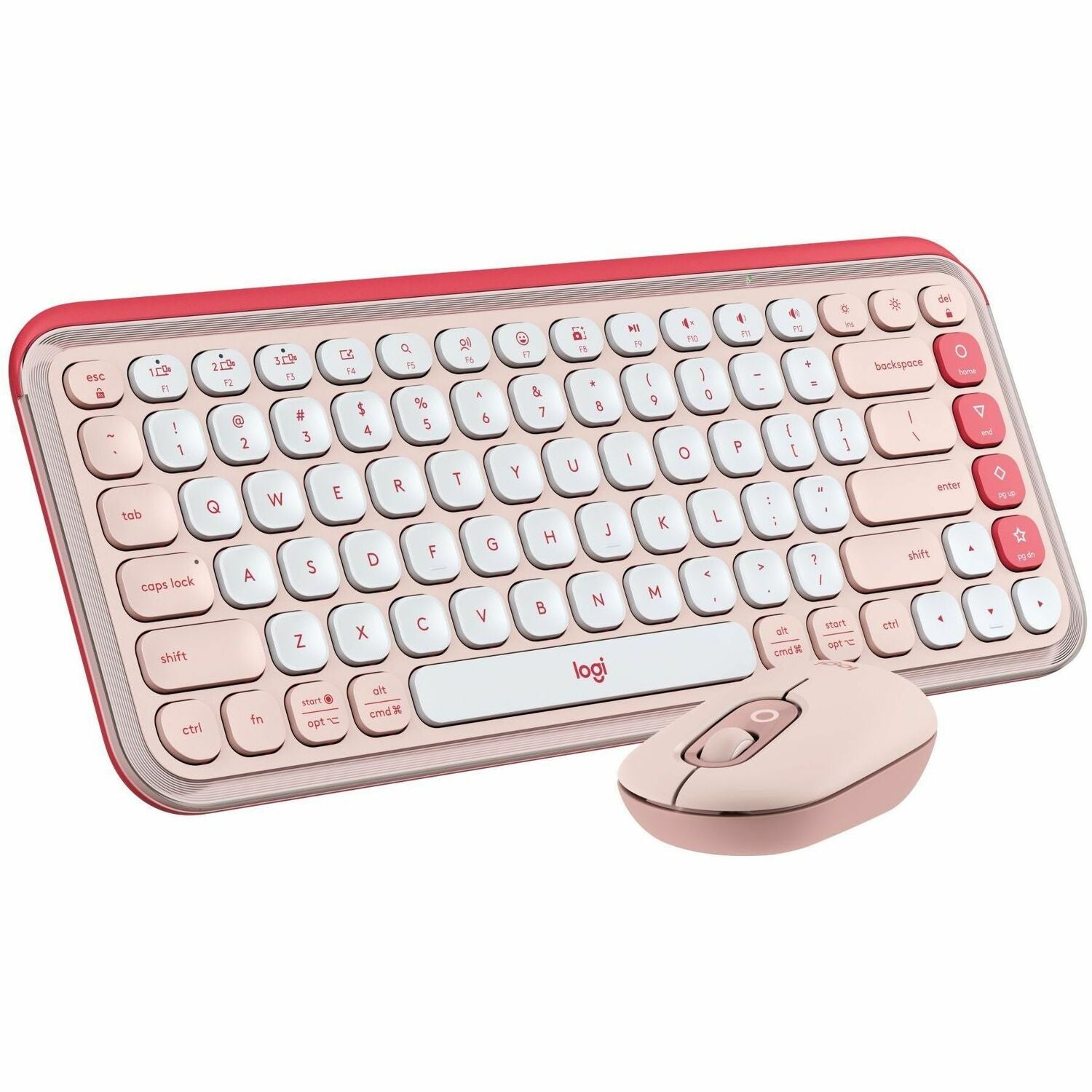 Main Image for Logitech POP ICON COMBO, Bluetooth Keyboard and Mouse Combo, Comfortable Typing, Programmable Keys and Buttons, Quiet Clicks (Rose & Off-white)