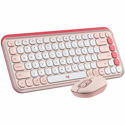 Main Image for Logitech POP ICON COMBO, Bluetooth Keyboard and Mouse Combo, Comfortable Typing, Programmable Keys and Buttons, Quiet Clicks (Rose & Off-white)