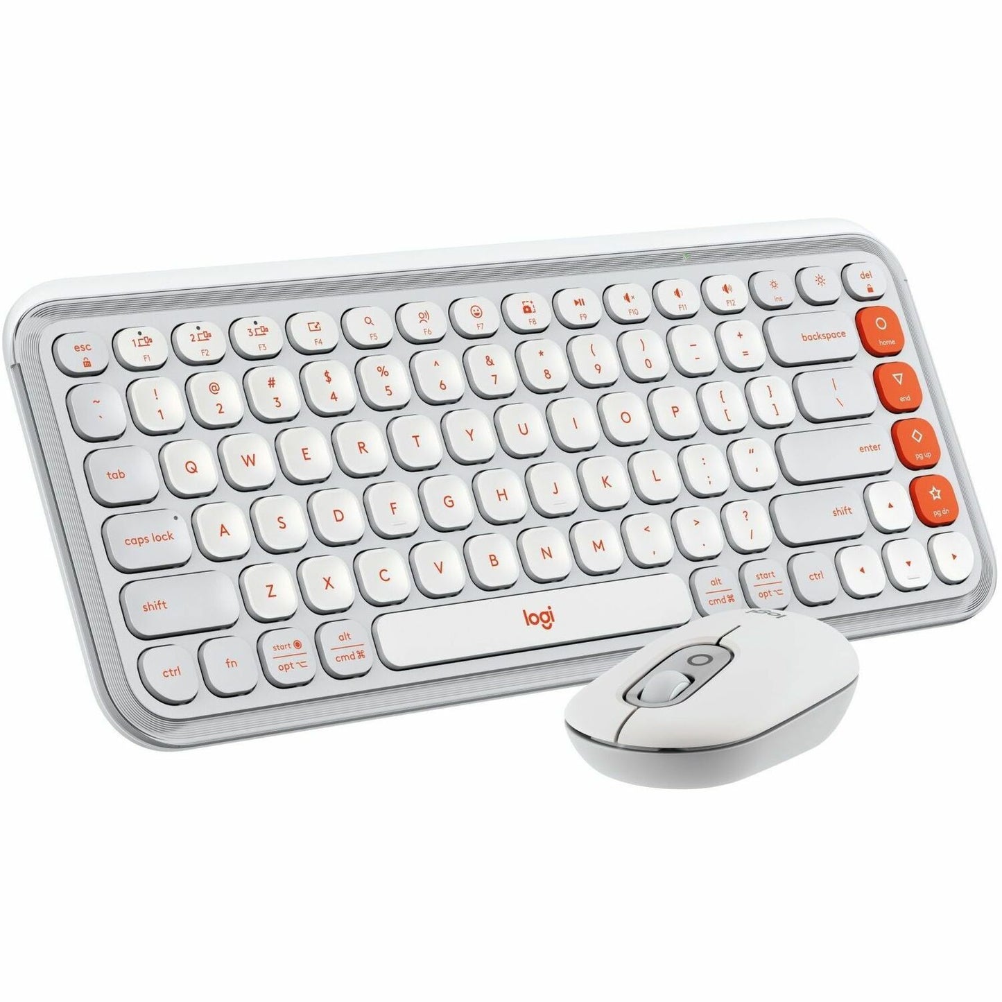 Main Image for Logitech POP ICON COMBO, Bluetooth Keyboard and Mouse Combo, Comfortable Typing, Programmable Keys and Buttons, Quiet Clicks (Off-white & Orange)