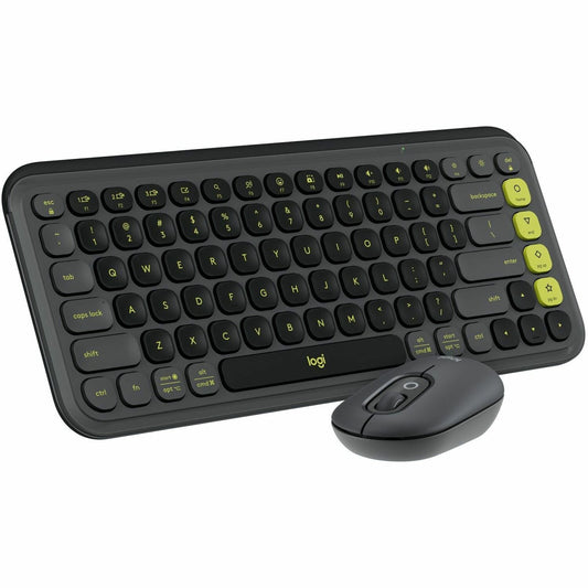 Main Image for Logitech POP ICON COMBO, Bluetooth Keyboard and Mouse Combo, Comfortable Typing, Programmable Keys and Buttons, Quiet Clicks (Graphite & Green)