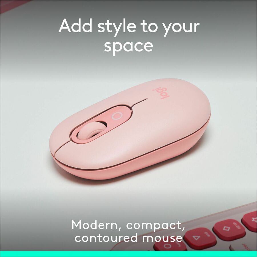 Alternate-Image1 Image for Logitech POP Mouse, Compact and Portable Wireless Bluetooth Mouse With Programmable Buttons and Quiet Clicks, Easy-Switch Between up to 3 Devices, Rose