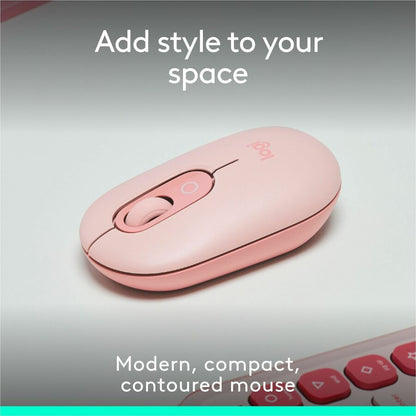 Alternate-Image1 Image for Logitech POP Mouse, Compact and Portable Wireless Bluetooth Mouse With Programmable Buttons and Quiet Clicks, Easy-Switch Between up to 3 Devices, Rose