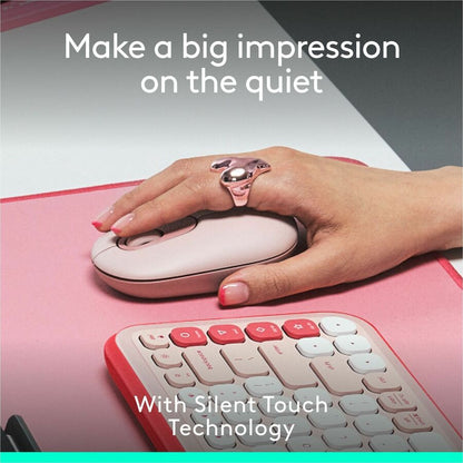 Alternate-Image4 Image for Logitech POP Mouse, Compact and Portable Wireless Bluetooth Mouse With Programmable Buttons and Quiet Clicks, Easy-Switch Between up to 3 Devices, Rose