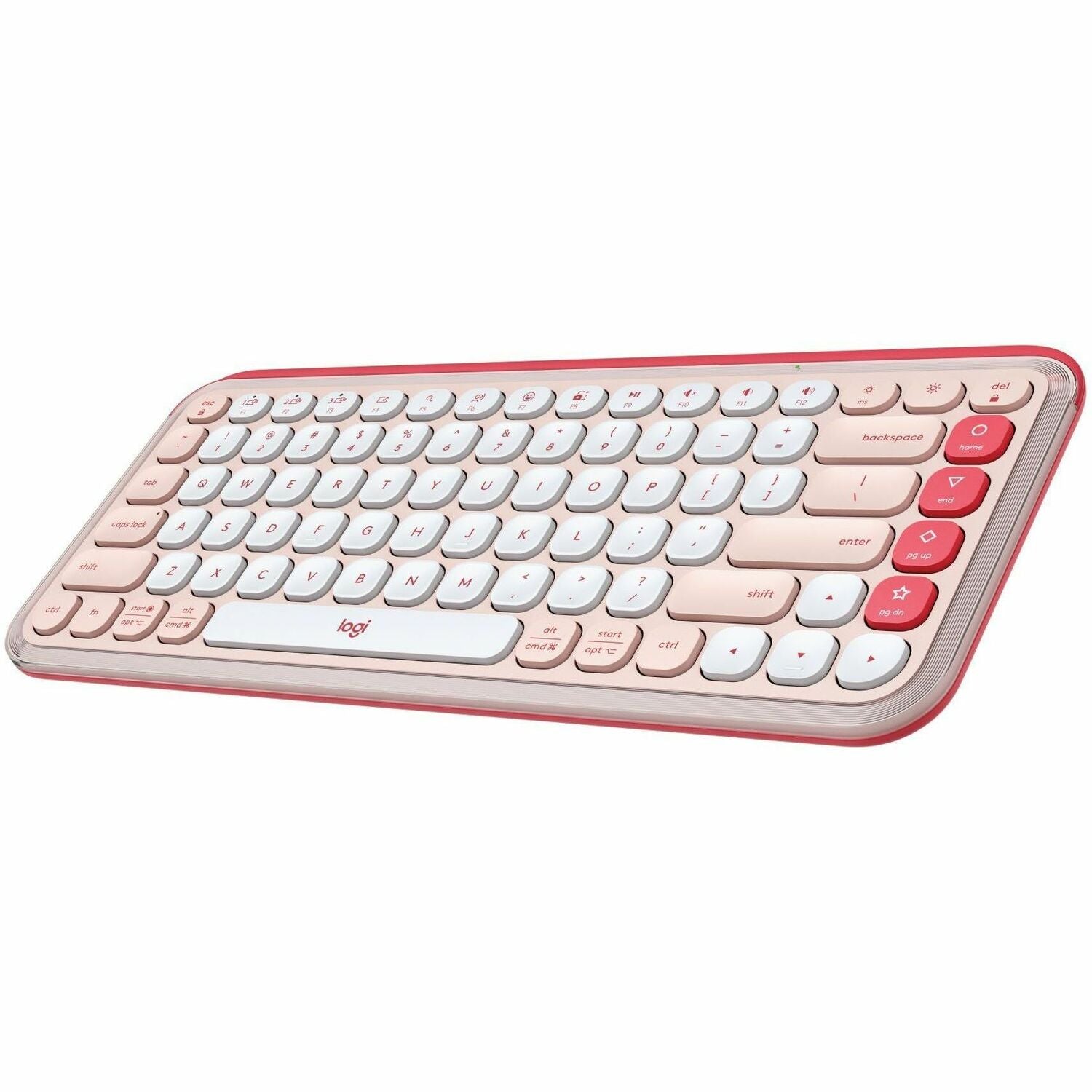 Main Image for Logitech POP ICON KEYS Wireless Bluetooth Keyboard, Comfortable Typing, Programmable Keys, Easy-Switch Between up to 3 Devices (Rose & Off-white)