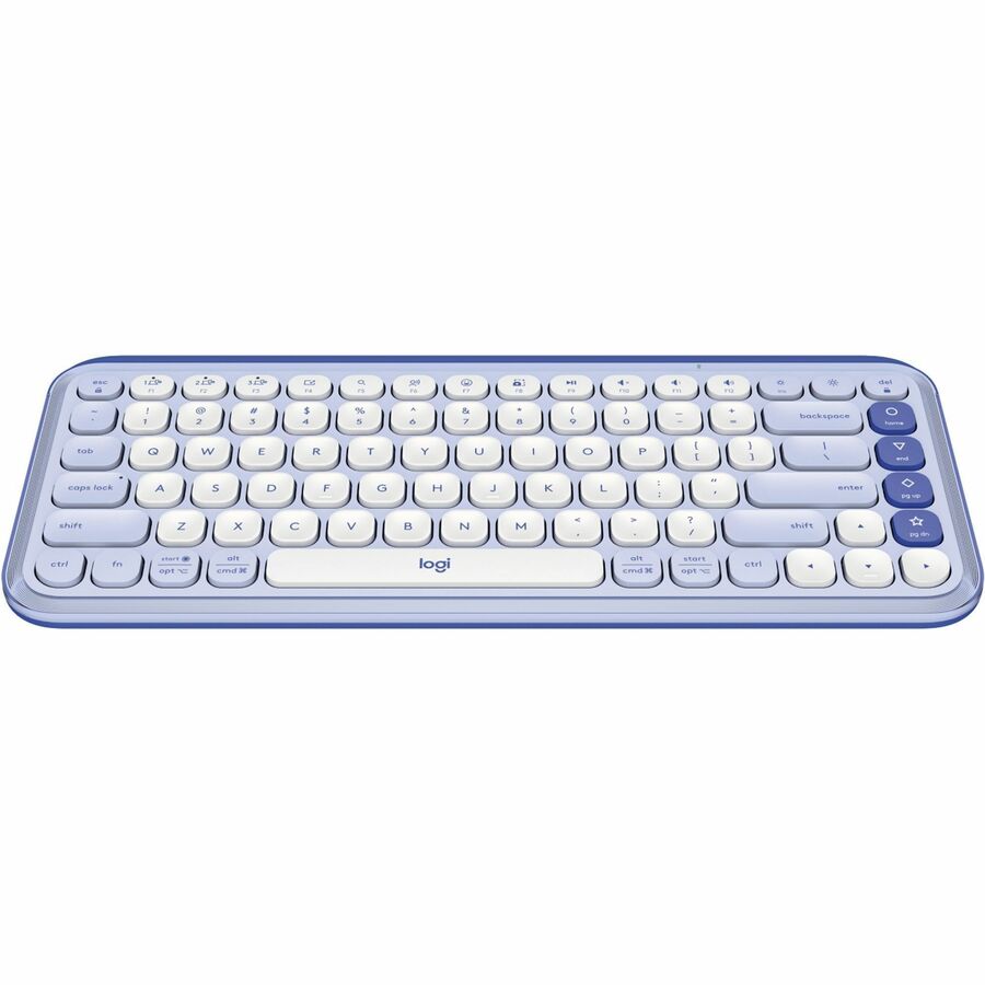 Front Image for Logitech POP ICON KEYS Wireless Bluetooth Keyboard, Comfortable Typing, Programmable Keys, Easy-Switch Between up to 3 Devices (Lilac & Off-white)