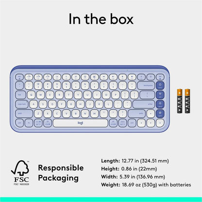 Alternate-Image9 Image for Logitech POP ICON KEYS Wireless Bluetooth Keyboard, Comfortable Typing, Programmable Keys, Easy-Switch Between up to 3 Devices (Lilac & Off-white)