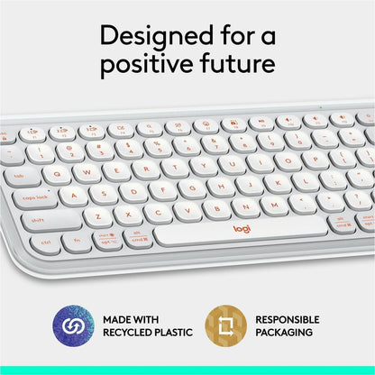 Alternate-Image10 Image for Logitech POP ICON KEYS Wireless Bluetooth Keyboard, Comfortable Typing, Programmable Keys, Easy-Switch Between up to 3 Devices (Off-white & Orange)