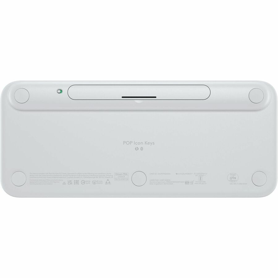 Bottom Image for Logitech POP ICON KEYS Wireless Bluetooth Keyboard, Comfortable Typing, Programmable Keys, Easy-Switch Between up to 3 Devices (Off-white & Orange)