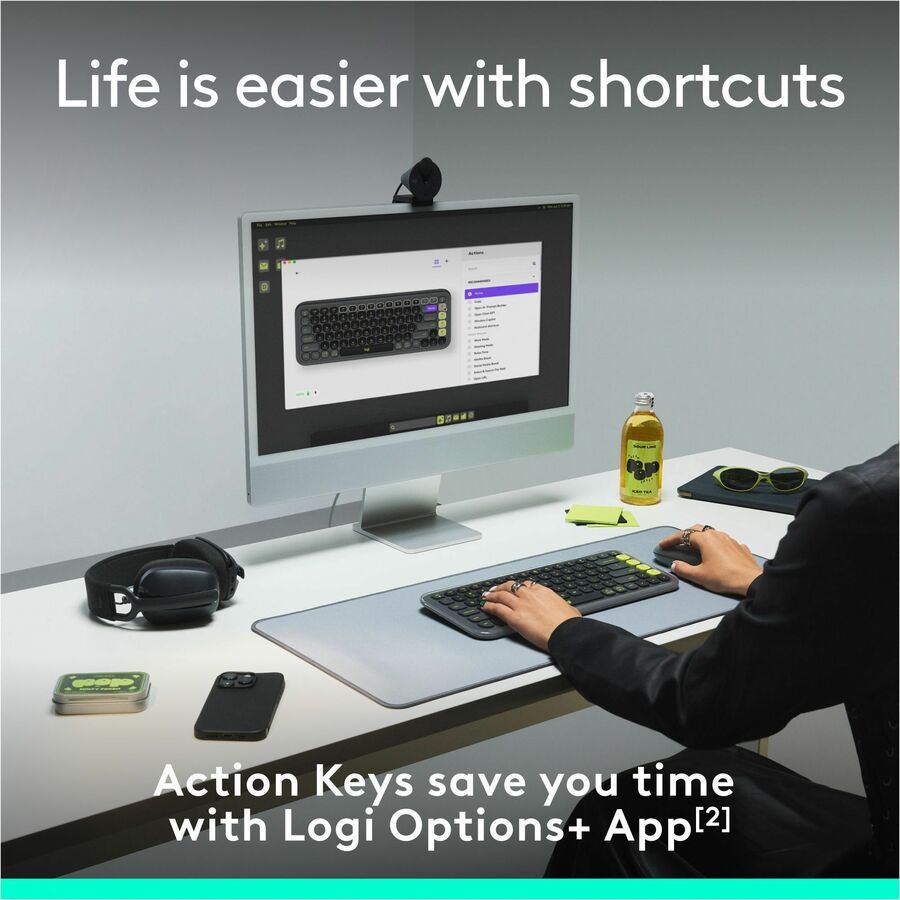 Alternate-Image3 Image for Logitech POP ICON KEYS Wireless Bluetooth Keyboard, Comfortable Typing, Programmable Keys, Easy-Switch Between up to 3 Devices (Off-white & Orange)
