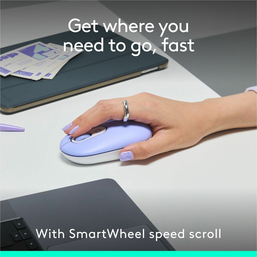 Alternate-Image5 Image for Logitech POP ICON COMBO, Bluetooth Keyboard and Mouse Combo, Comfortable Typing, Programmable Keys and Buttons, Quiet Clicks (Lilac & Off-white)