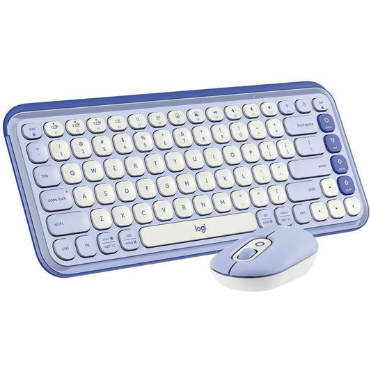 Main Image for Logitech POP ICON COMBO, Bluetooth Keyboard and Mouse Combo, Comfortable Typing, Programmable Keys and Buttons, Quiet Clicks (Lilac & Off-white)