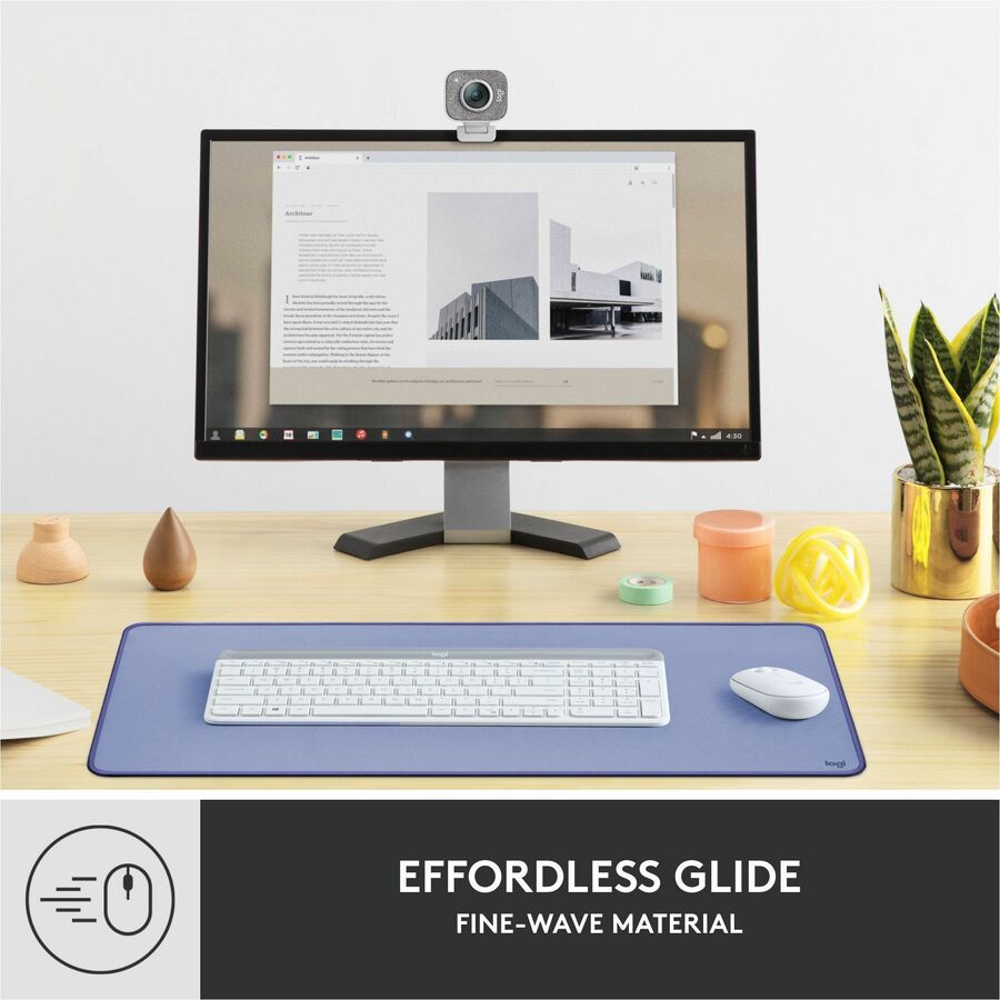 Alternate-Image4 Image for Logitech Desk Mat - Studio Series with Anti-slip Base, Spill-resistant Durable Design, Fine Weave Material, Lilac
