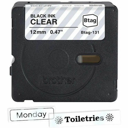 Alternate-Image1 Image for Brother P-touch BTAG-131 Black on Clear Label Tape