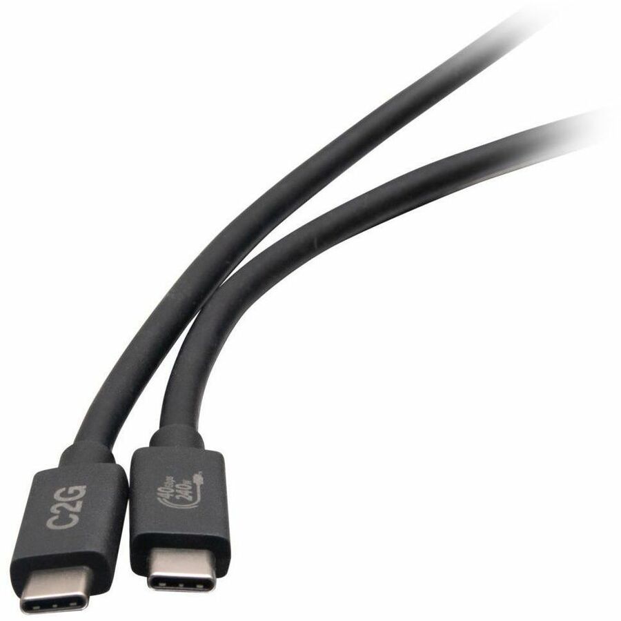 Alternate-Image2 Image for C2G 3.3ft (1m) USB 4.0 USB-C to C (48V 5A) 240W Charging Cable - Black