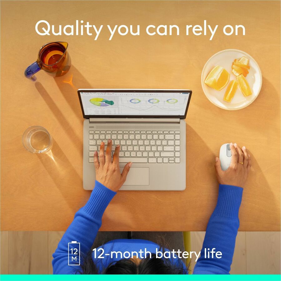 Alternate-Image5 Image for Logitech M196 Bluetooth Wireless Mouse, Compact and Portable Mouse for Laptops, Tablets and More, 12-Month Battery, Smooth Tracking, Compatible With PC and Mac, Windows and macOS (Off-white)