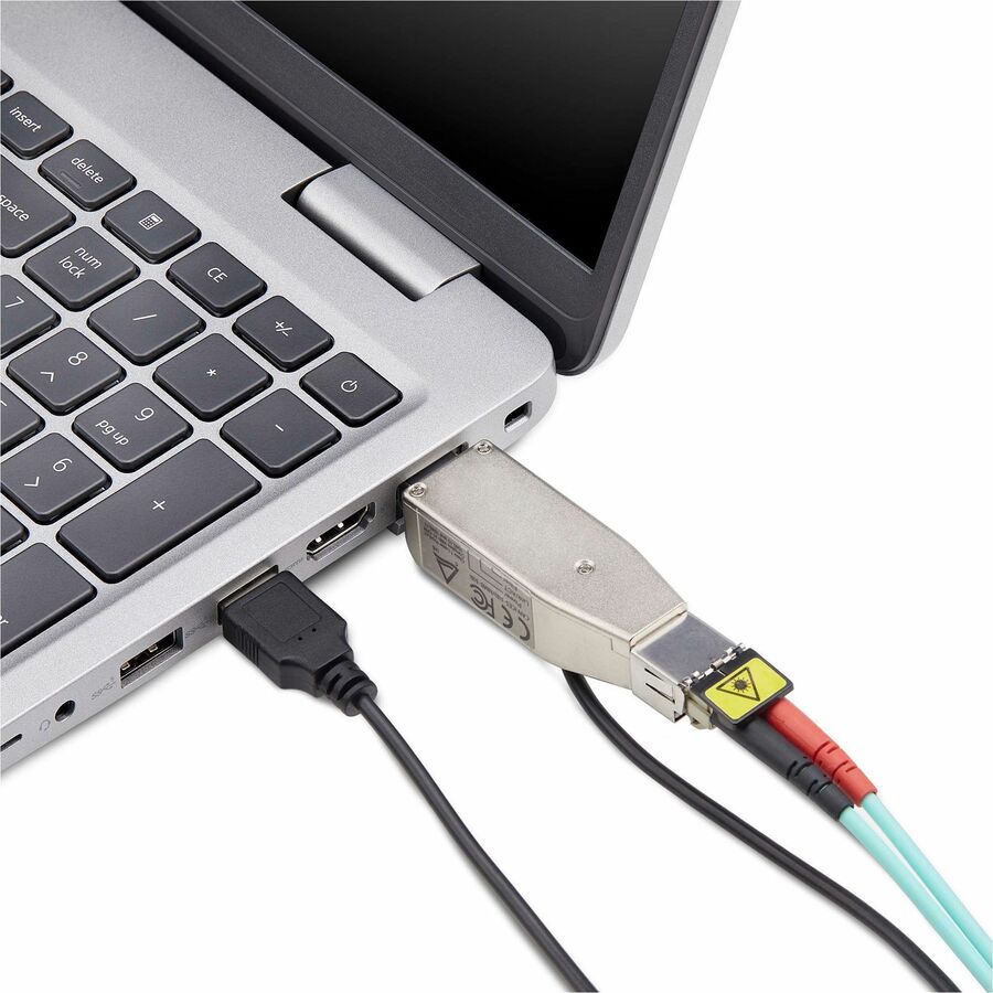 Alternate-Image5 Image for StarTech Gigabit Fiber to RJ45 Ethernet Media Converter Dongle, USB Powered, SMF/MMF, Single/Multimode Optical Fiber, TAA