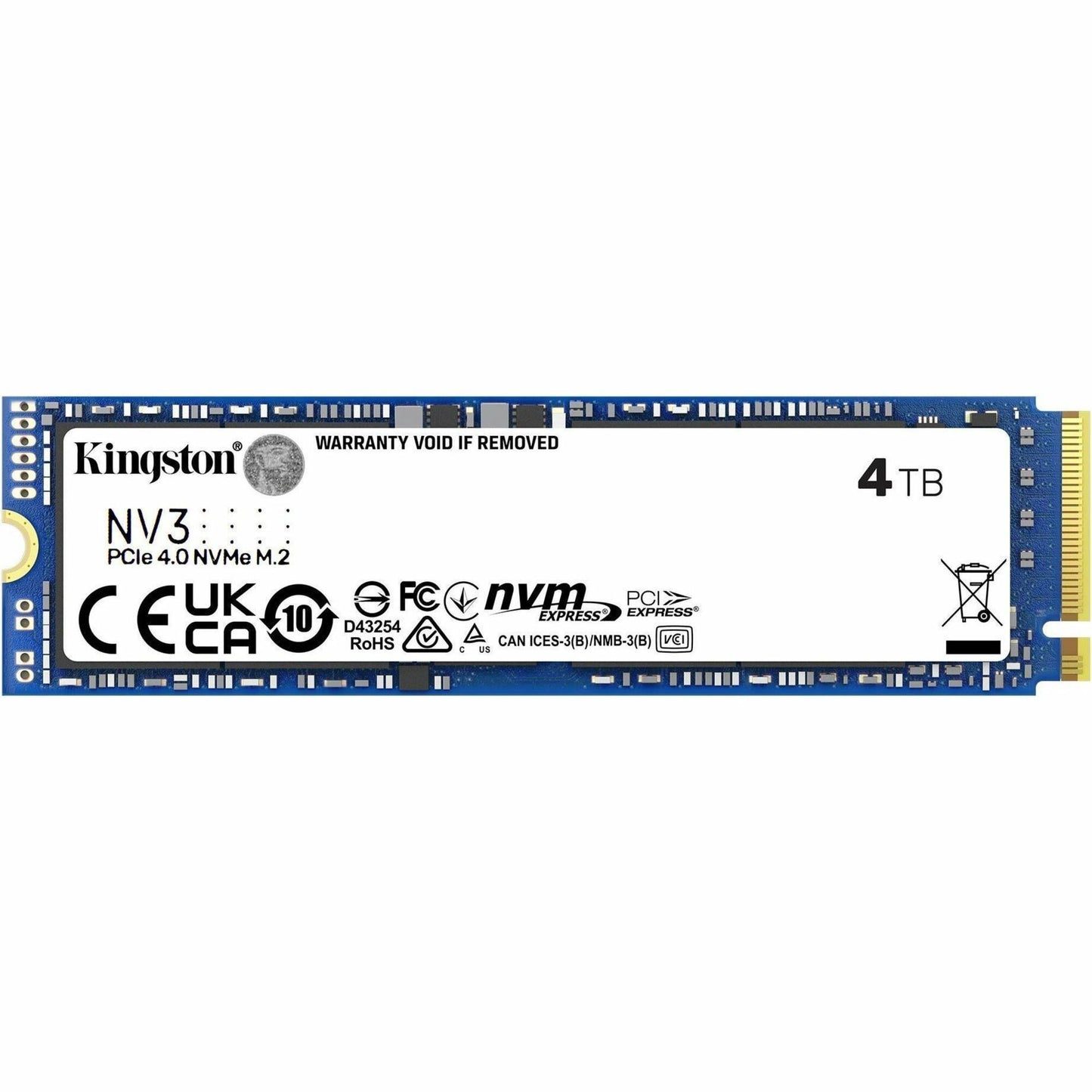 Main Image for Kingston NV3 4 TB Solid State Drive - M.2 2280 Internal - PCI Express NVMe (PCI Express NVMe 4.0 x4)