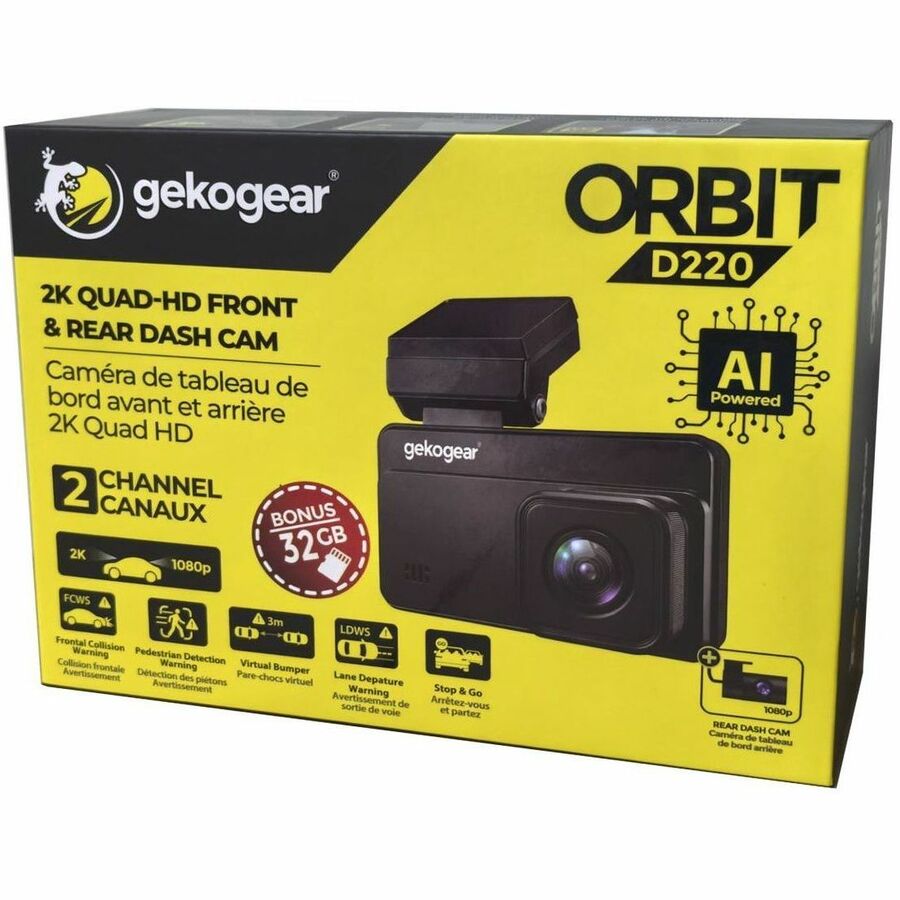 Alternate-Image1 Image for GekoGear Orbit D220 2K Quad HD AI Front and Rear Dash Cam