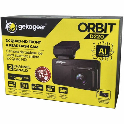 Alternate-Image1 Image for GekoGear Orbit D220 2K Quad HD AI Front and Rear Dash Cam