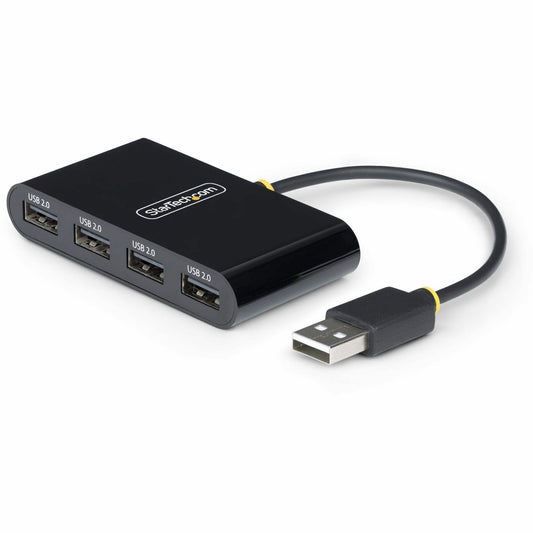 Main Image for StarTech.com 4-Port USB 2.0 Hub, USB Bus Powered, Small Travel Mini USB Hub, Multi-Port USB 2.0 Splitter, Portable USB Hub, 480Mbps