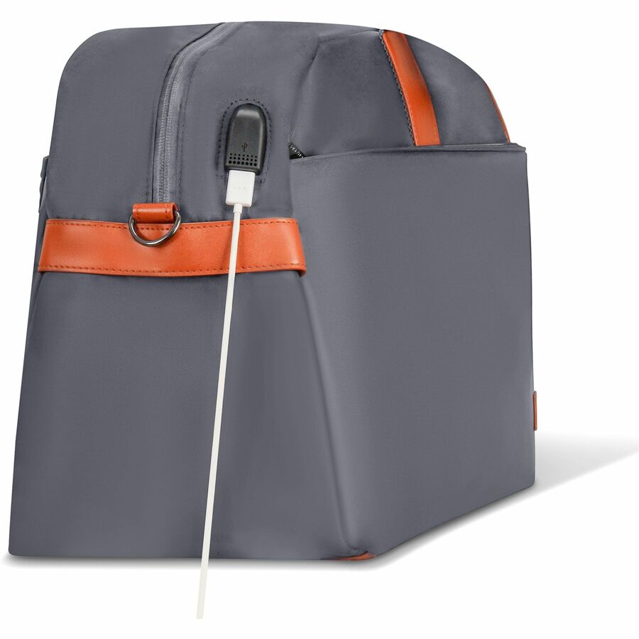 Alternate-Image2 Image for Champs Vintage Carrying Case (Duffel) for 11" to 15.6" Notebook, Tablet, Glasses, Travel, Shoes - Gray