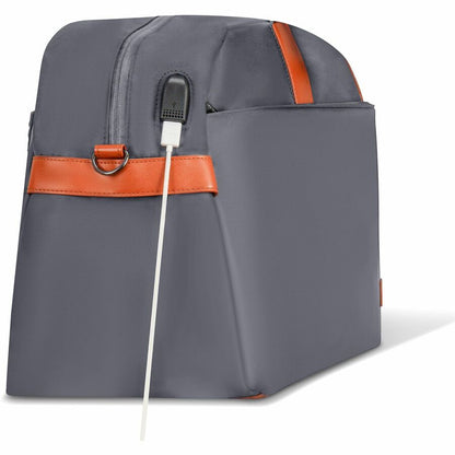 Alternate-Image2 Image for Champs Vintage Carrying Case (Duffel) for 11" to 15.6" Notebook, Tablet, Glasses, Travel, Shoes - Gray