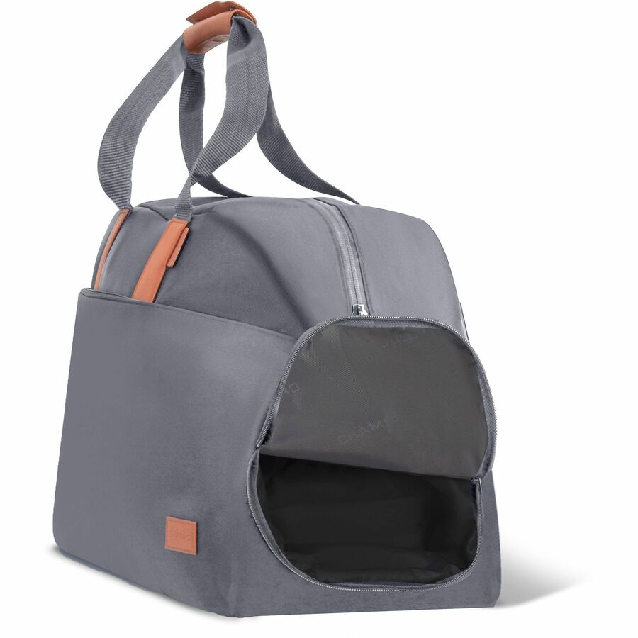Alternate-Image1 Image for Champs Vintage Carrying Case (Duffel) for 11" to 15.6" Notebook, Tablet, Glasses, Travel, Shoes - Gray