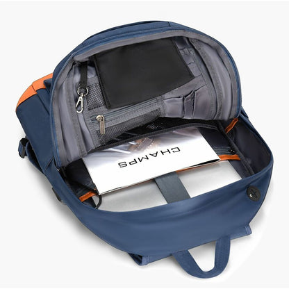 Alternate-Image5 Image for Champs Vintage Carrying Case (Backpack) for 11" to 15.6" Water Bottle, Notebook, Tablet, Glasses, Earphone, Travel - Navy