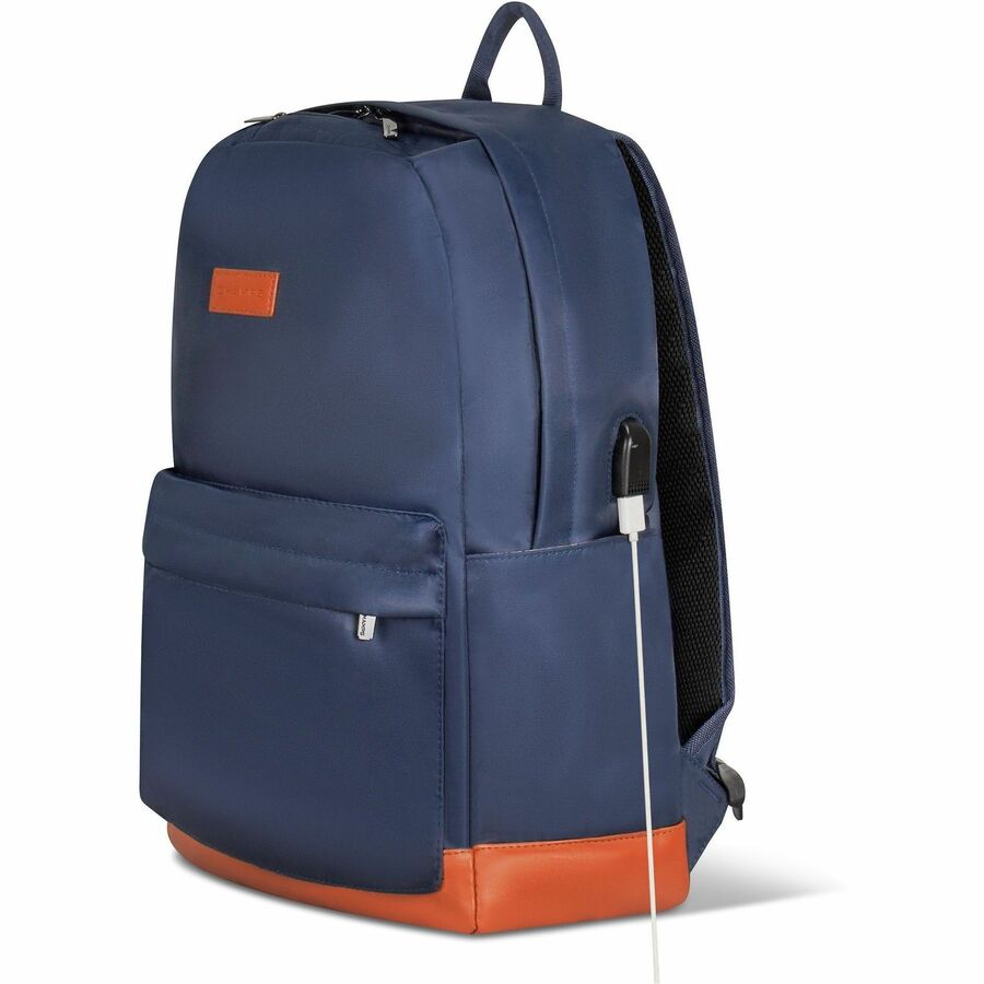 Alternate-Image2 Image for Champs Vintage Carrying Case (Backpack) for 11" to 15.6" Water Bottle, Notebook, Tablet, Glasses, Earphone, Travel - Navy