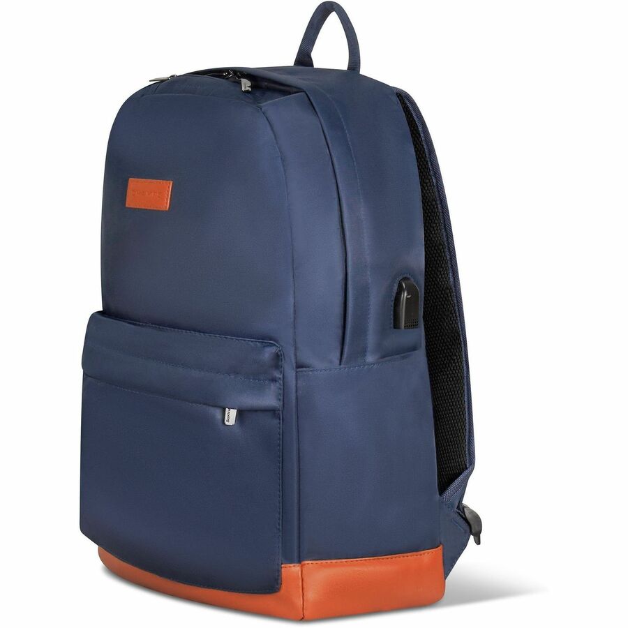Alternate-Image1 Image for Champs Vintage Carrying Case (Backpack) for 11" to 15.6" Water Bottle, Notebook, Tablet, Glasses, Earphone, Travel - Navy