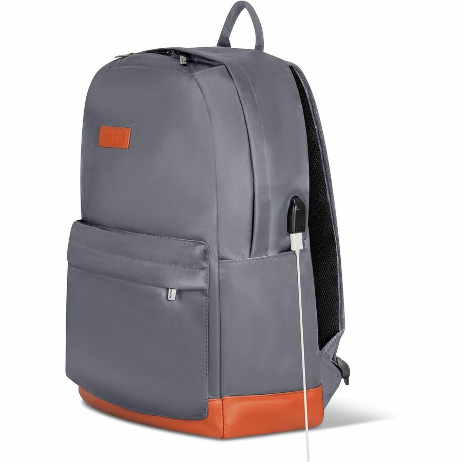 Alternate-Image2 Image for Champs Vintage Carrying Case (Backpack) for 11" to 15.6" Water Bottle, Notebook, Tablet, Glasses, Earphone, Travel - Gray