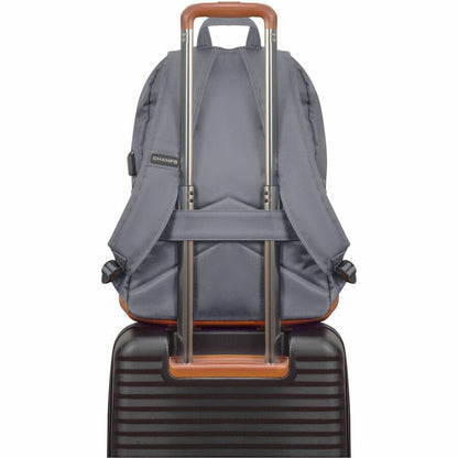 Alternate-Image3 Image for Champs Vintage Carrying Case (Backpack) for 11" to 15.6" Water Bottle, Notebook, Tablet, Glasses, Earphone, Travel - Gray