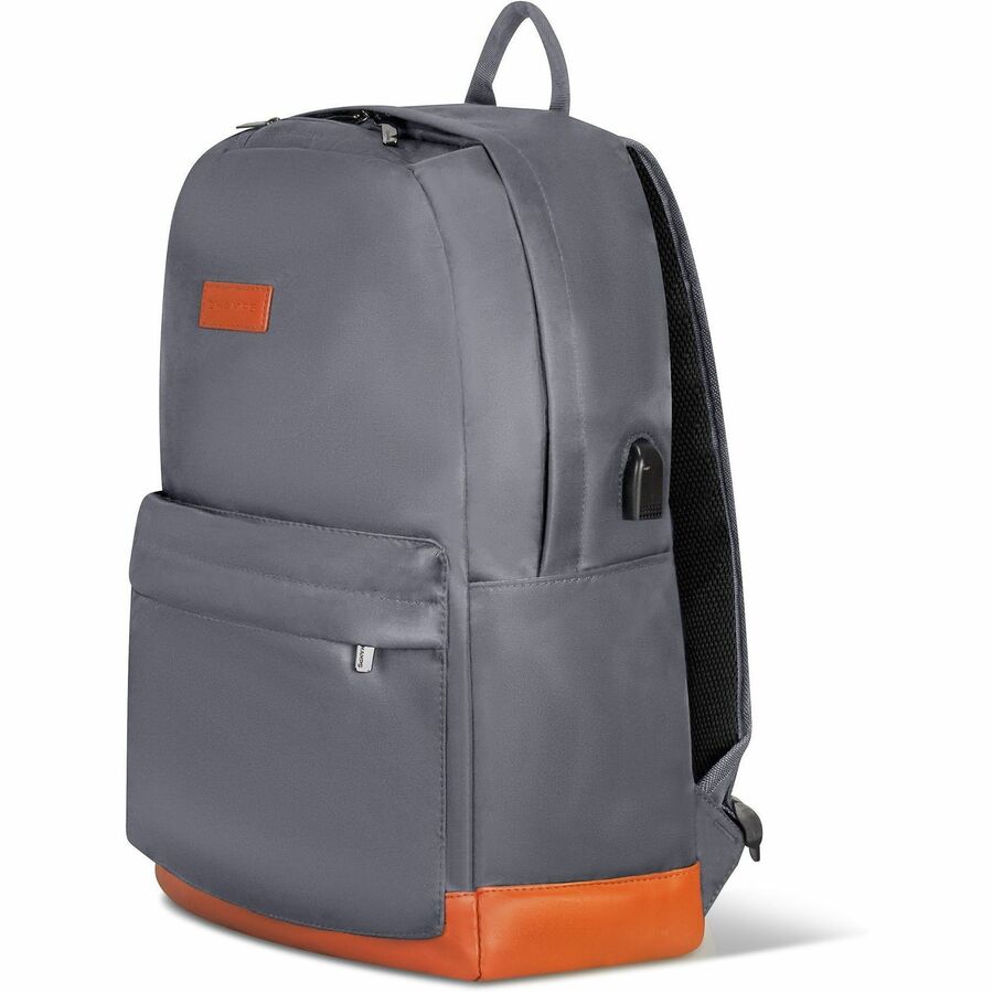Alternate-Image1 Image for Champs Vintage Carrying Case (Backpack) for 11" to 15.6" Water Bottle, Notebook, Tablet, Glasses, Earphone, Travel - Gray