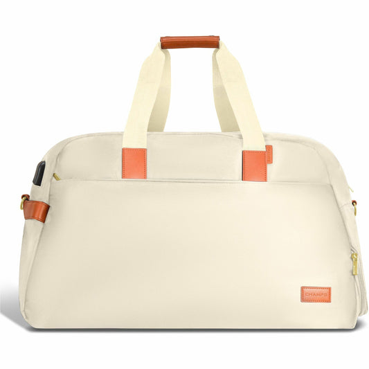Main Image for Champs Vintage Carrying Case (Duffel) for 11" to 15.6" Notebook, Tablet, Glasses, Travel, Shoes - Ivory