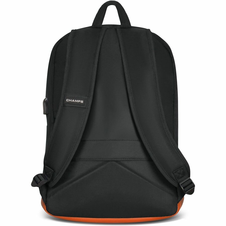 Rear Image for Champs Vintage Carrying Case (Backpack) for 11" to 15.6" Water Bottle, Notebook, Tablet, Glasses, Earphone, Travel - Black