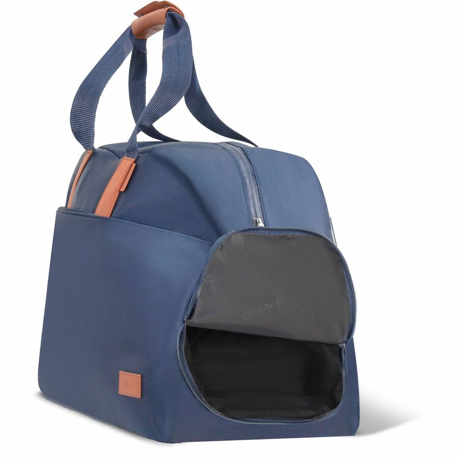 Alternate-Image1 Image for Champs Vintage Carrying Case (Duffel) for 11" to 15.6" Notebook, Tablet, Glasses, Travel, Shoes - Navy