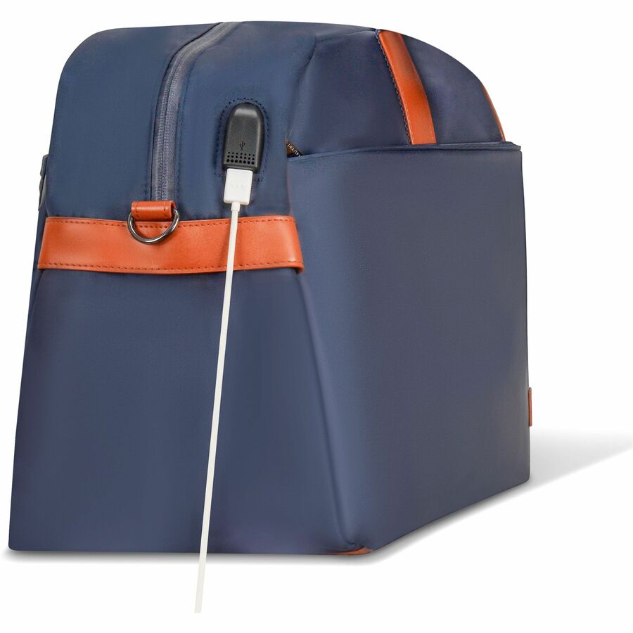 Alternate-Image2 Image for Champs Vintage Carrying Case (Duffel) for 11" to 15.6" Notebook, Tablet, Glasses, Travel, Shoes - Navy