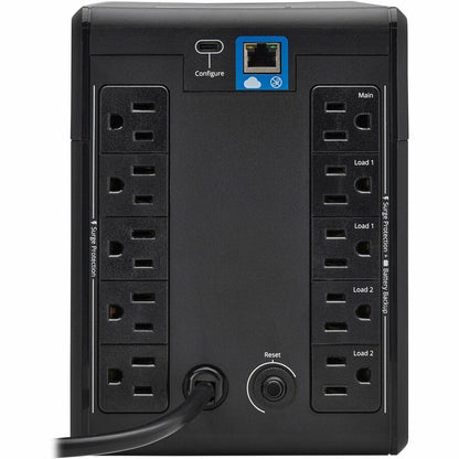 Rear Image for Eaton Tripp Lite Series 1000VA 600W 120V Line-Interactive Cloud-Connected UPS with Remote Monitoring - 10 NEMA 5-15R Outlets (5 Surge + 5 Surge and Battery Backup), LCD, 5-15P Plug, Tower