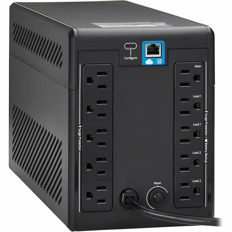 Alternate-Image3 Image for Eaton Tripp Lite Series 1000VA 600W 120V Line-Interactive Cloud-Connected UPS with Remote Monitoring - 10 NEMA 5-15R Outlets (5 Surge + 5 Surge and Battery Backup), LCD, 5-15P Plug, Tower