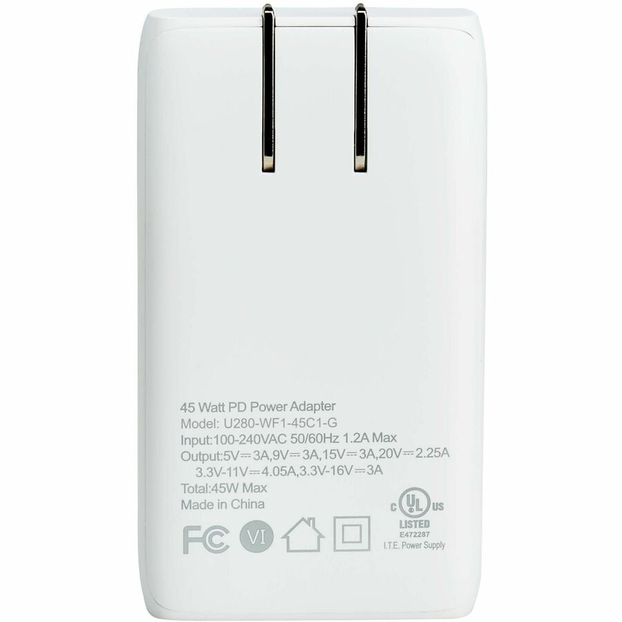 Alternate-Image8 Image for Eaton Tripp Lite Series 45W USB-C GaN Wall Charger - Ultra Slim, PD 3.0 Fast Charging, White