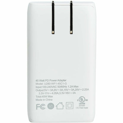 Alternate-Image8 Image for Eaton Tripp Lite Series 45W USB-C GaN Wall Charger - Ultra Slim, PD 3.0 Fast Charging, White