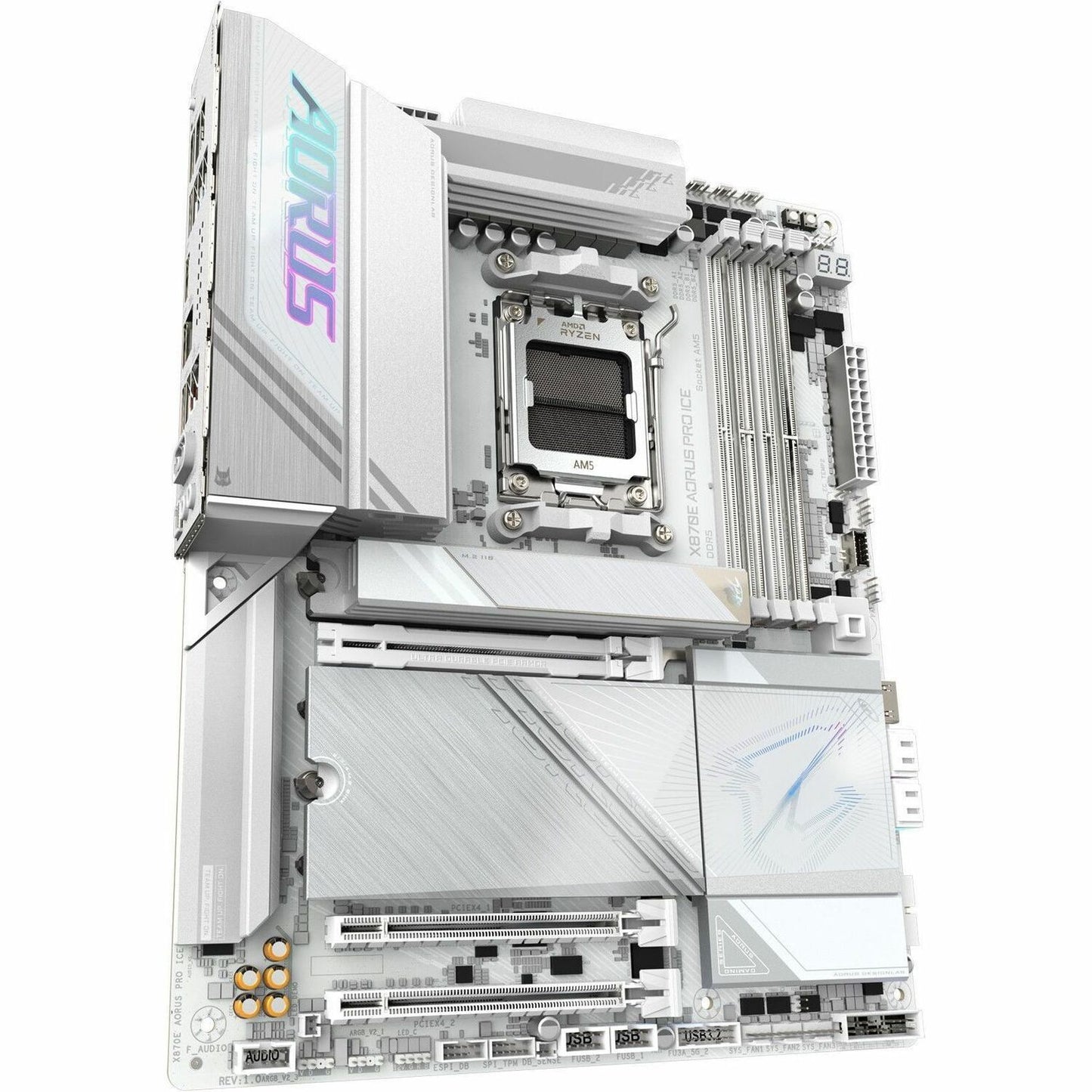 Main Image for GIGABYTE Ultra Durable X870E AORUS PRO ICE Gaming Desktop Motherboard - AMD X870E Chipset - Socket AM5 - ATX