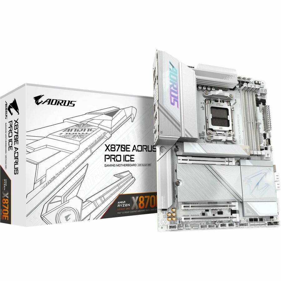 Alternate-Image3 Image for GIGABYTE Ultra Durable X870E AORUS PRO ICE Gaming Desktop Motherboard - AMD X870E Chipset - Socket AM5 - ATX