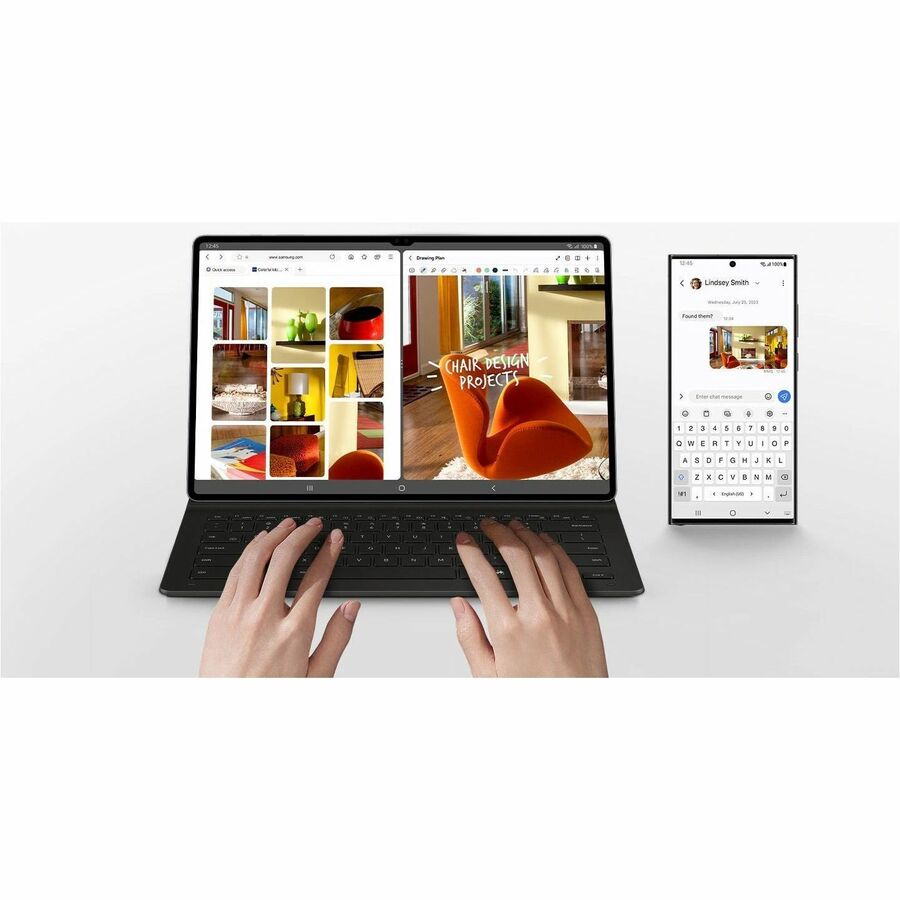 Alternate-Image5 Image for Samsung Keyboard/Cover Case (Book Fold) Samsung Galaxy Tab S10 Ultra, Galaxy Tab S9 Ultra Tablet - Black