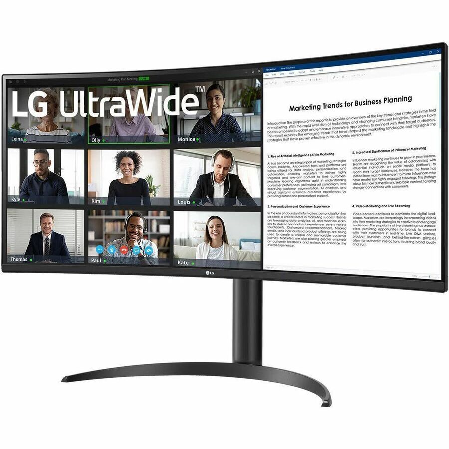 Alternate-Image1 Image for LG Ultrawide 34WR55QK-B 34" Class UW-QHD Curved Screen LCD Monitor - 21:9