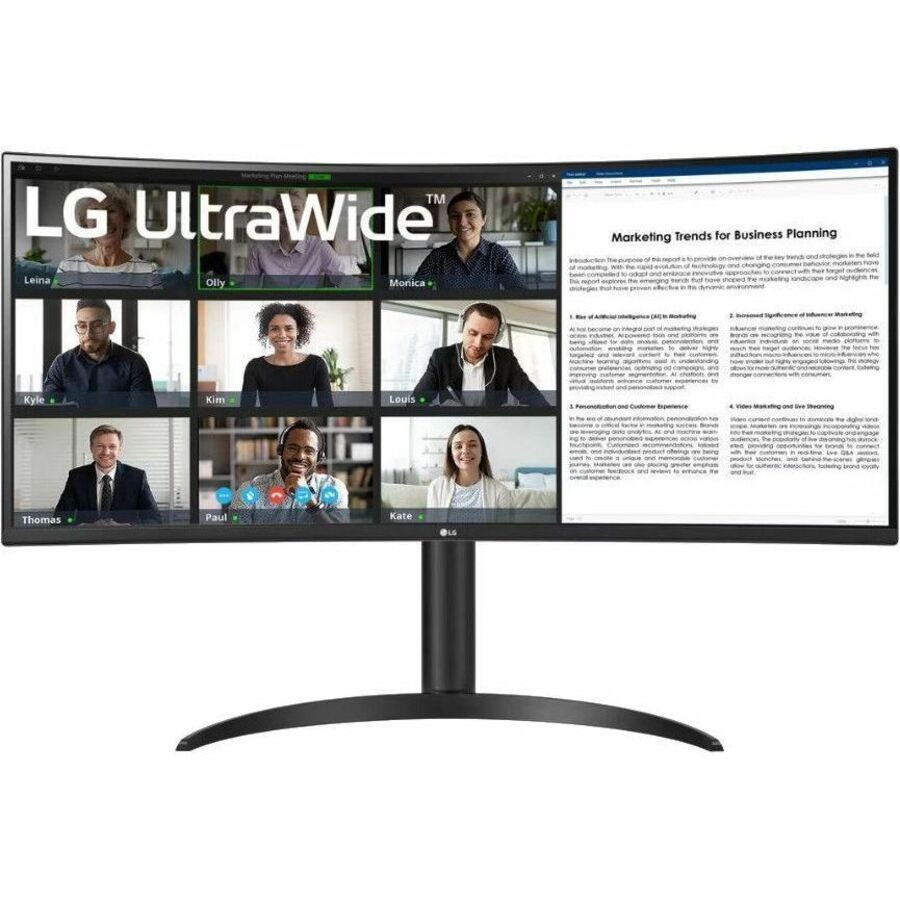 Front Image for LG Ultrawide 34WR55QK-B 34" Class UW-QHD Curved Screen LCD Monitor - 21:9
