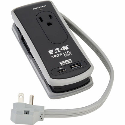 Alternate-Image9 Image for Eaton Tripp Lite Series Protect It! 2-Outlet Travel-Size Surge Protector - 5-15R Outlets, USB-C and USB-A Ports, 5-15P Input, Black